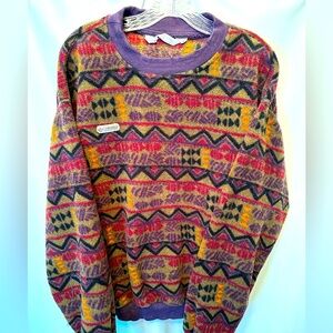 Vintage 90s Columbia Sportswear Size Large USA Crewneck Sweater Aztec Southwest